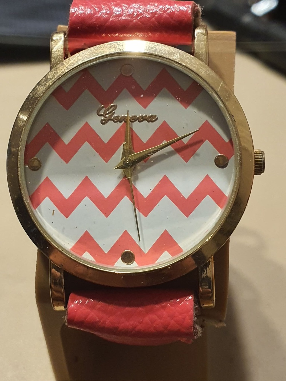 🦋10/$20🦋 Geneva Goldtone/Pink Leather Women's Watch
